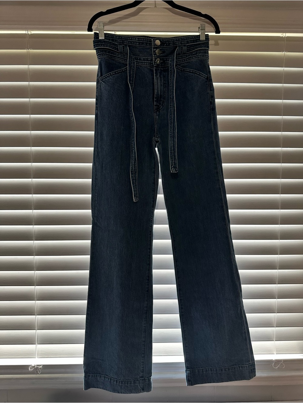 J Brand Sukey High Rise Wide Leg Jeans Electrify Belted Lyocell Blend Size 26